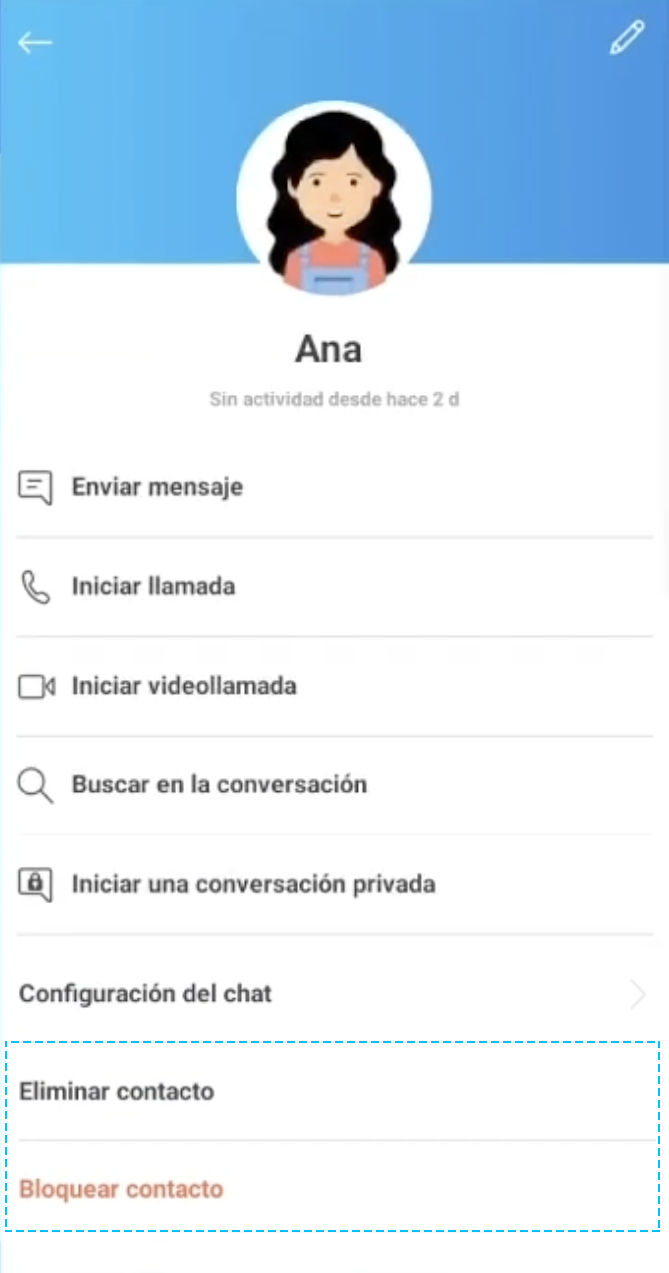 Opciones bloquear y eliminar contacto en Skype